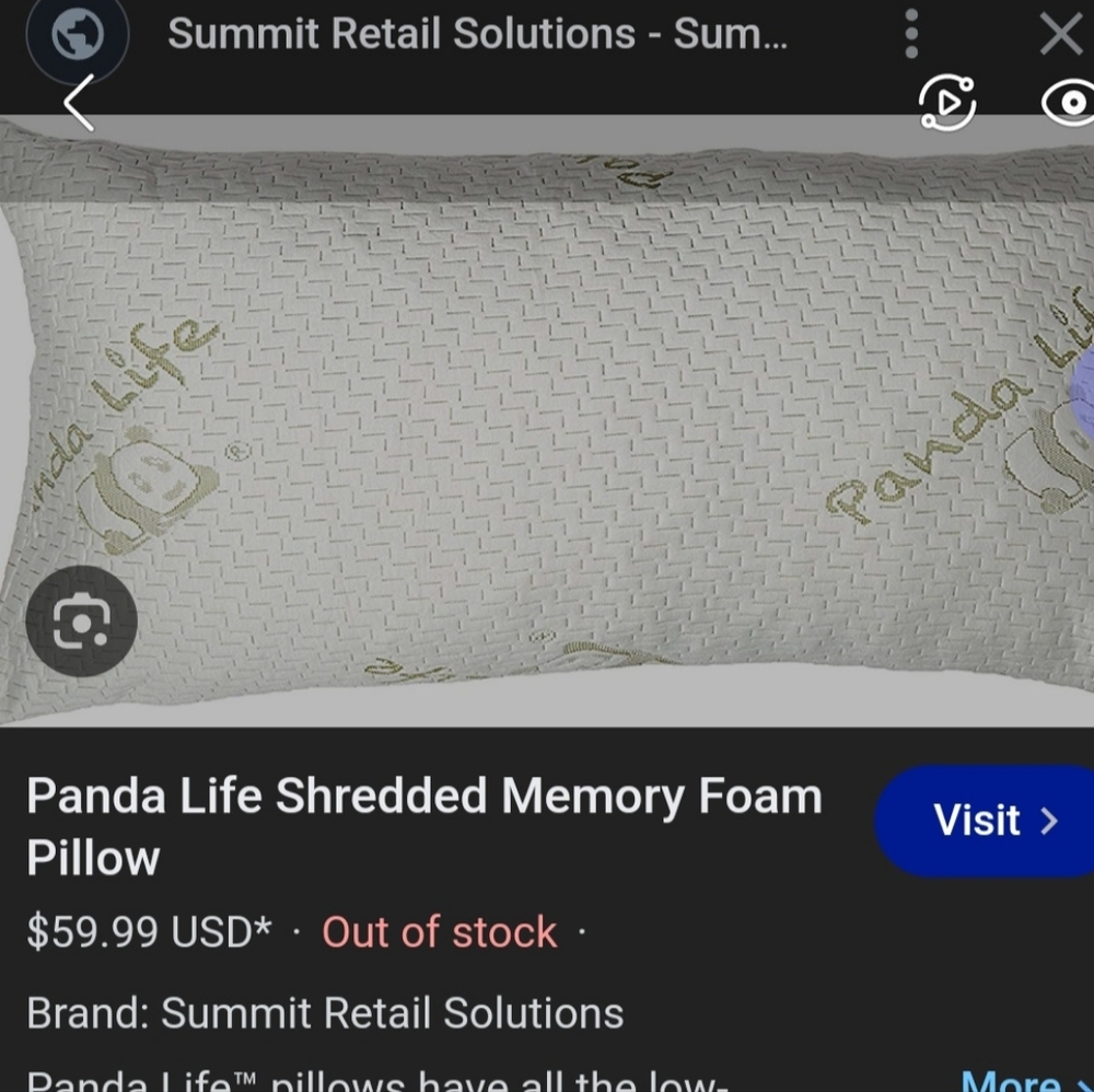 Bamboo #306 Pillow 6" Shredded Memory Foam NWOT flaw Removable Cover Costco - Picture 16 of 16